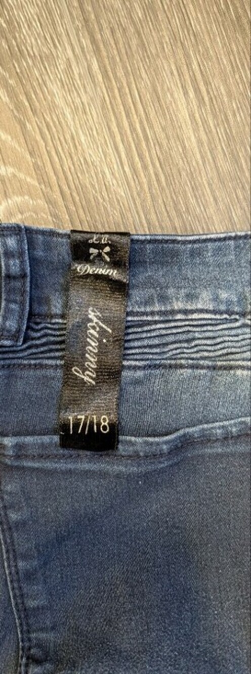 Women's Dark Blue Skinny Ribbed Knee Jeans